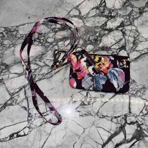 Vera Bradley Iconic Zip ID Lanyard Indiana Rose NEW